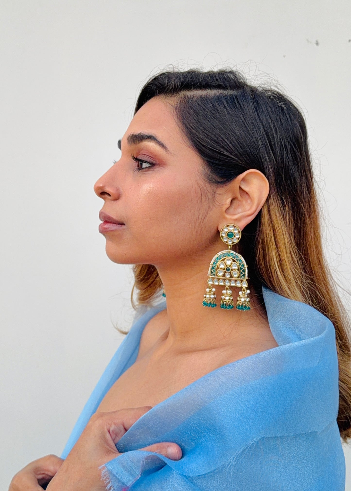 Sehaj Handpainted Crystal Drops (Blue)