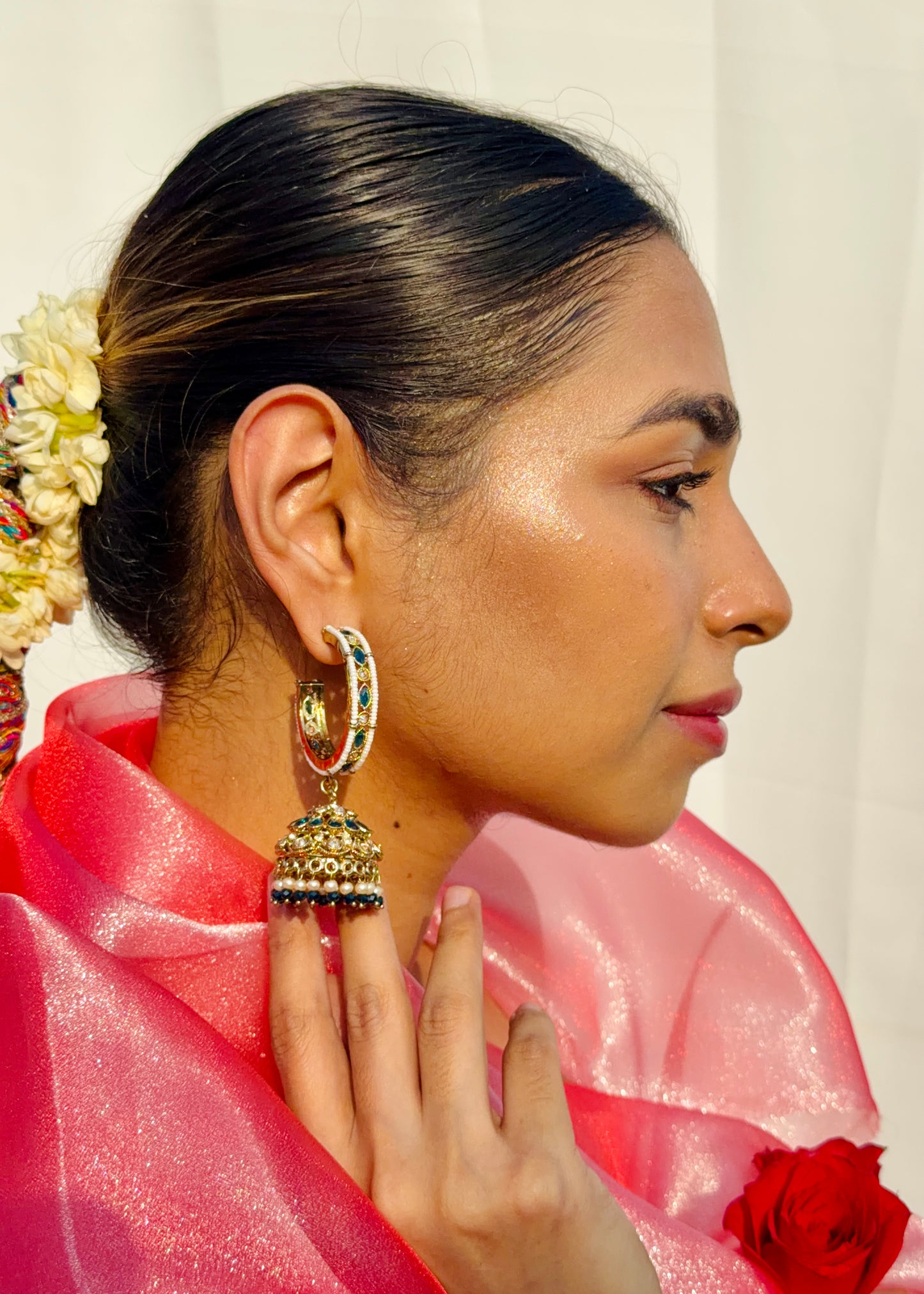 Samarpan Polki Crystal Jhumkas