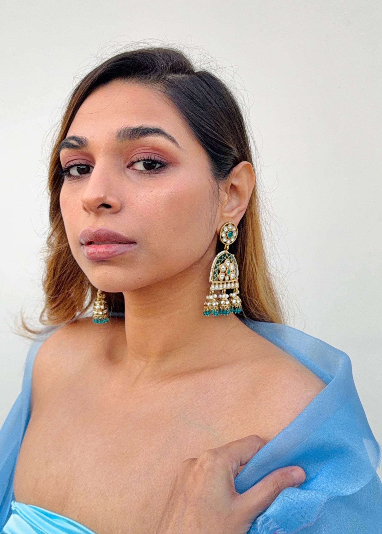 Sehaj Handpainted Crystal Drops (Blue)