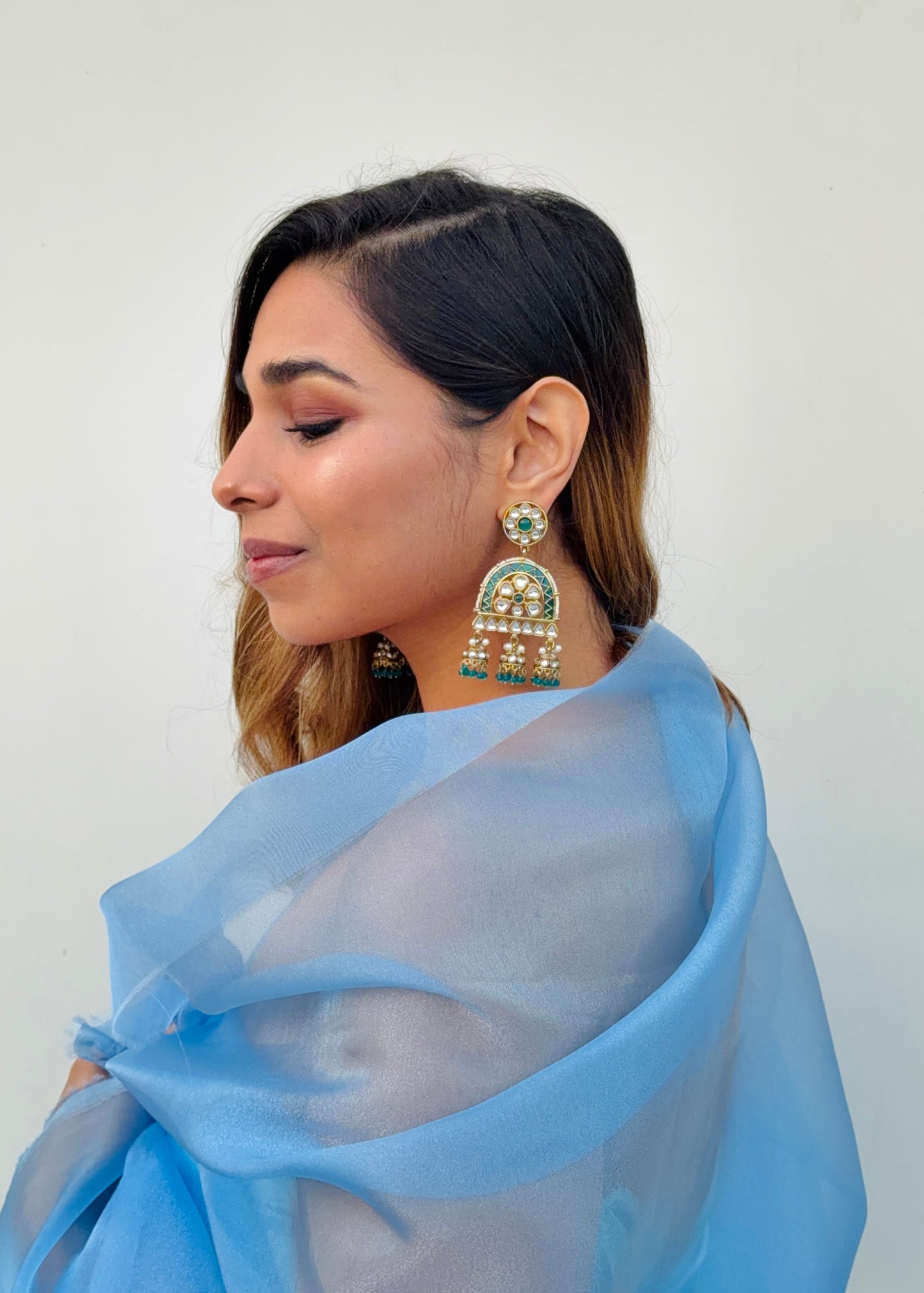 Sehaj Handpainted Crystal Drops (Blue)