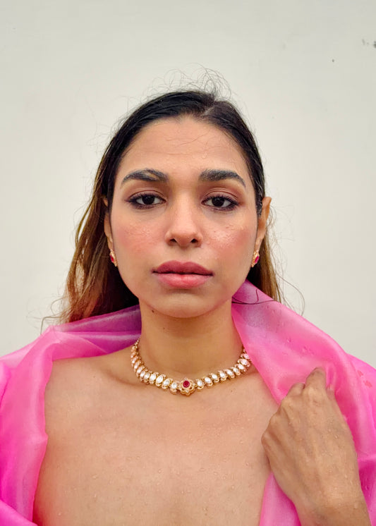 Gulrukh Polki Necklace Set
