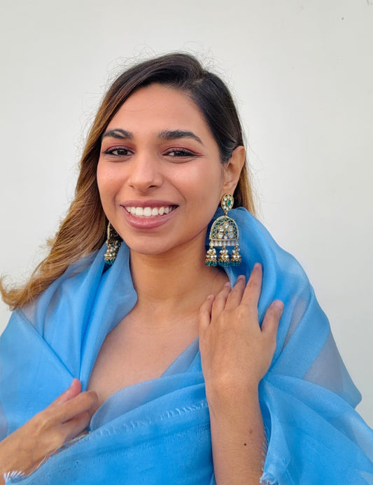 Sehaj Handpainted Crystal Drops (Blue)
