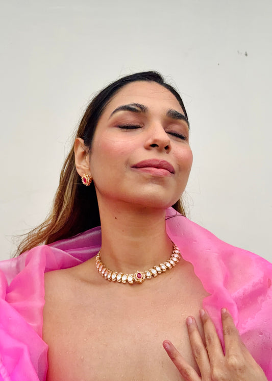 Gulrukh Polki Necklace Set