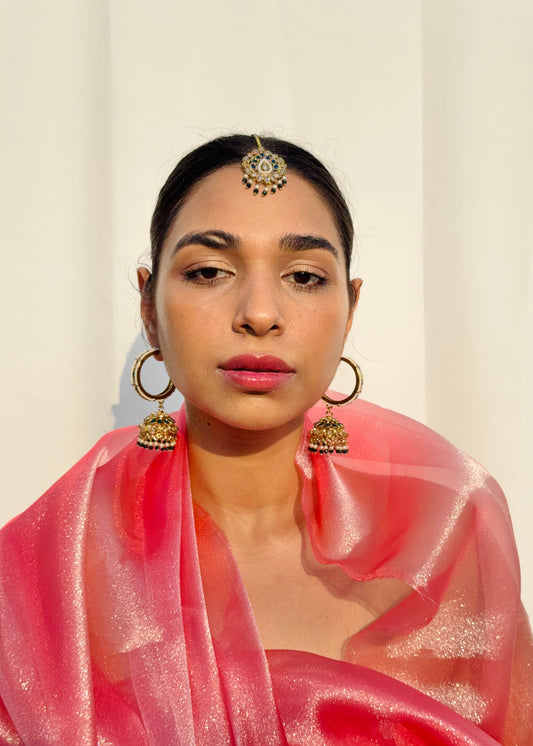 Samarpan Polki Crystal Jhumkas