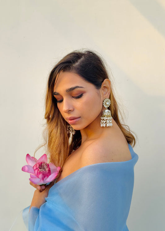 Ranani Pearl Jhumkas (Pearl white)