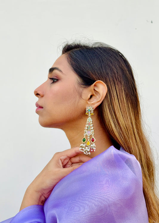 Sahasini Crystal Pearl Danglers (Multi)